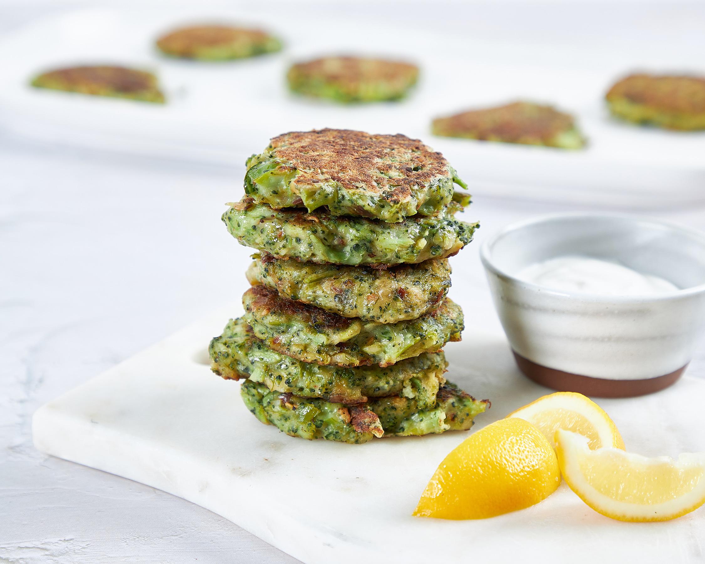 Broccoli + Midnight Moon® Fritters