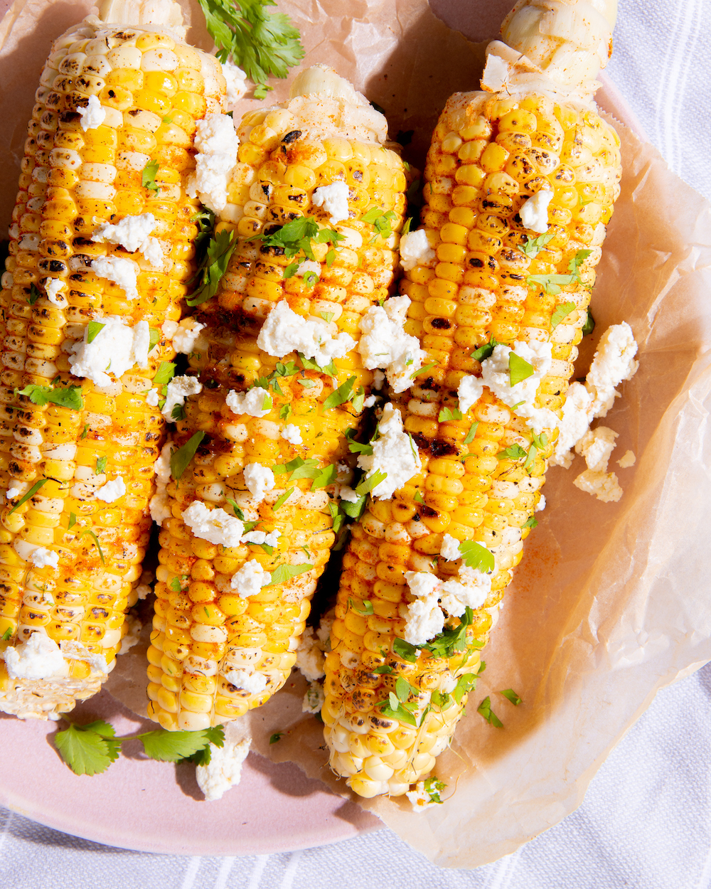 Grilled Corn with Hatch Chile Goat Cheese