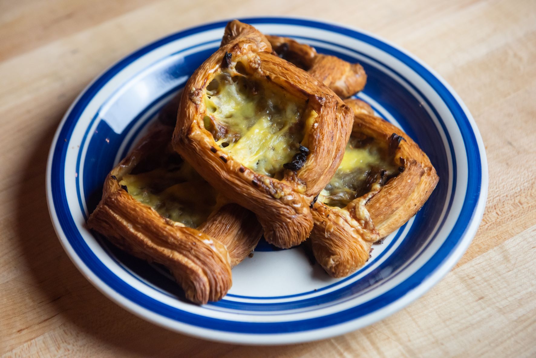 French Onion Croissant with Humboldt Fog